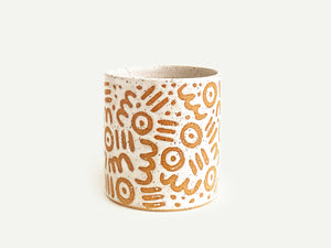 Pre-Order: "Doodle" Cup / Tumbler - Small Pattern - White