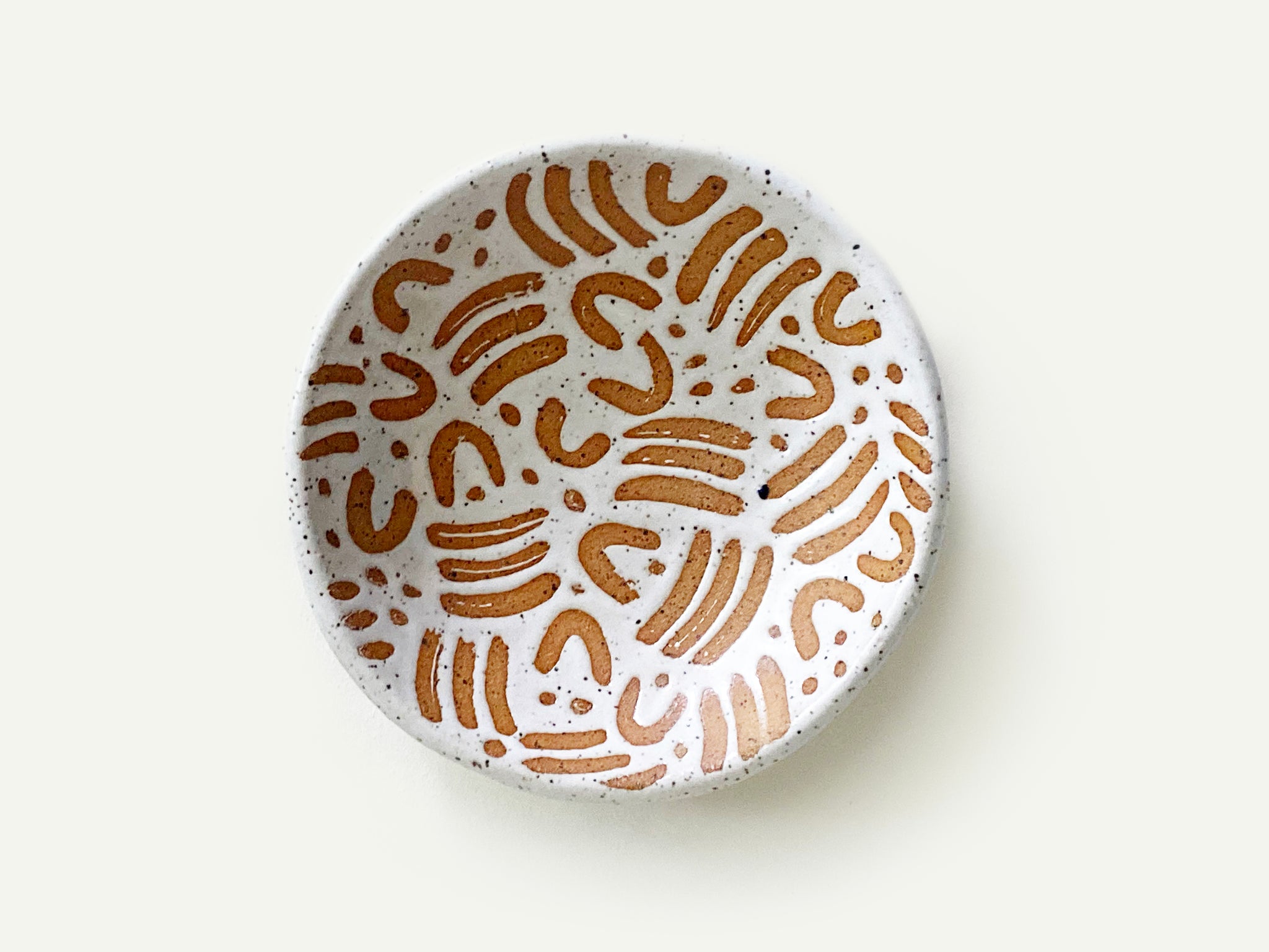 Pre-Order: Large "Jot" Trinket Ring Dish - Small Pattern - White