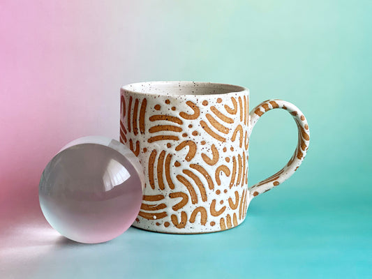 Pre-Order: "Jot" Mug - Small Pattern - White