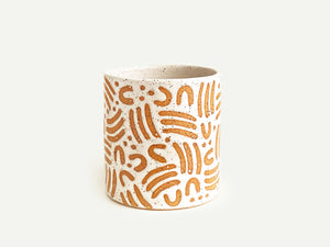 Pre-Order: "Jot" Cup / Tumbler - Small Pattern - White
