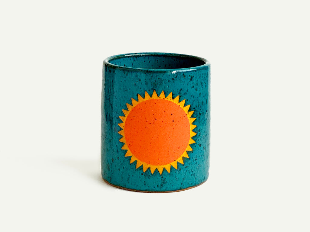 Pre-Order: "Soleil" Sun Cup / Tumbler - Orange and Turquoise