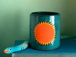 Pre-Order: "Soleil" Sun Cup / Tumbler - Orange and Turquoise