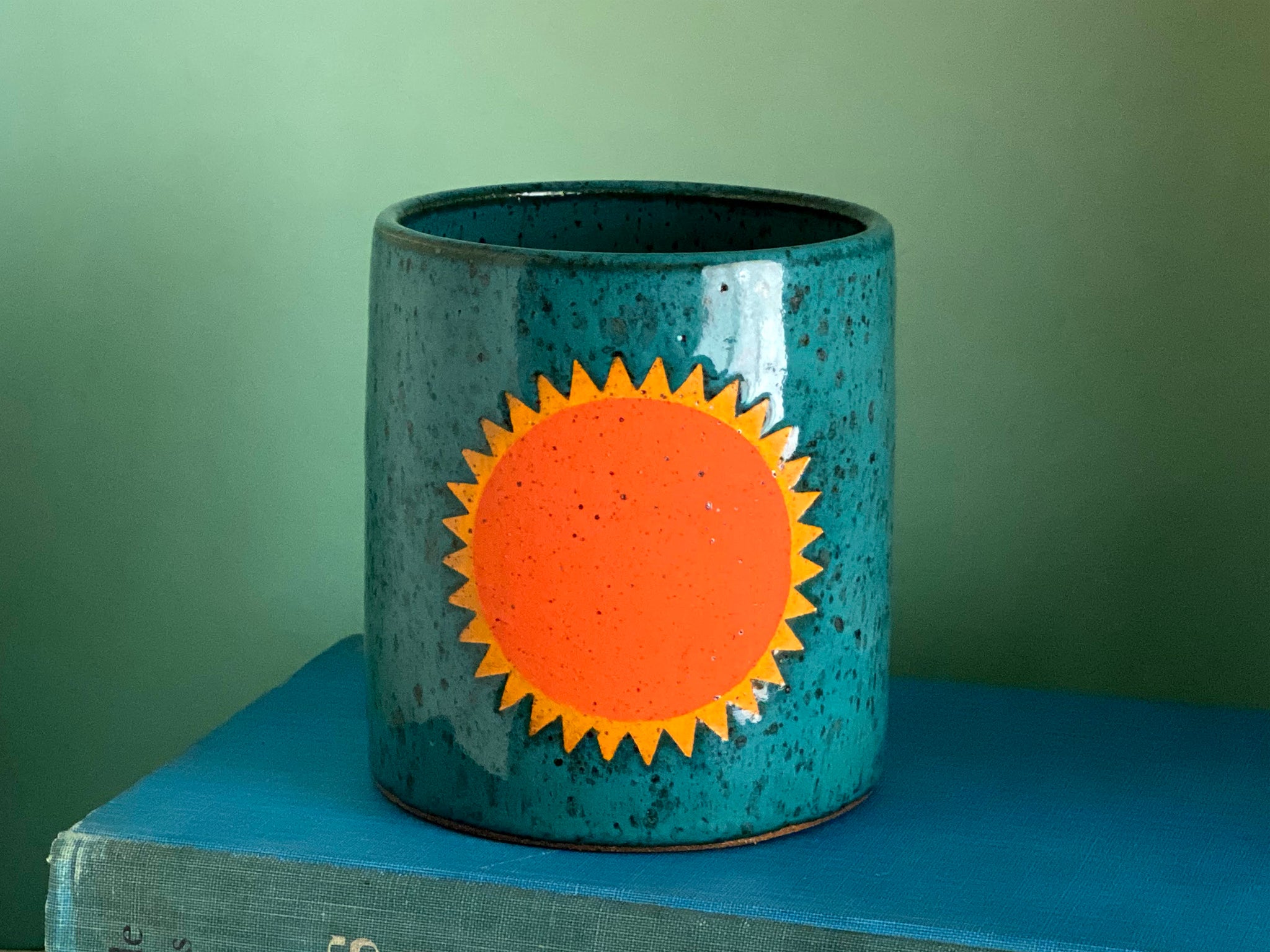 Pre-Order: "Soleil" Sun Cup / Tumbler - Orange and Turquoise