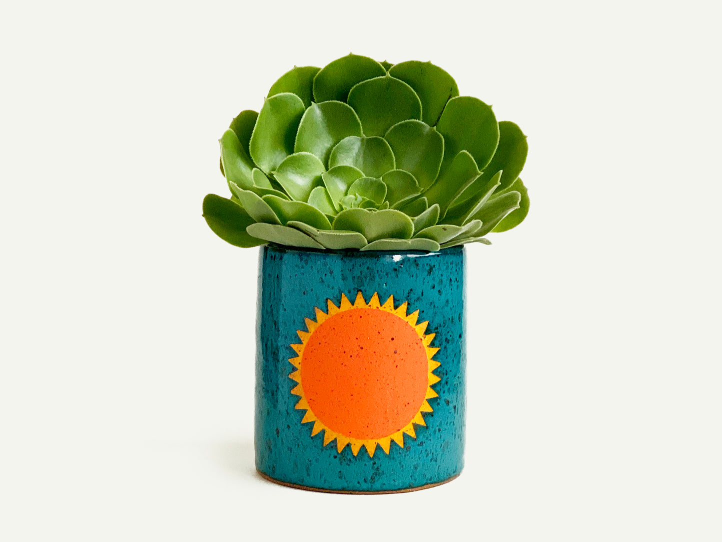Pre-Order: "Soleil" Sun Planter / Pot - Orange and Turquoise