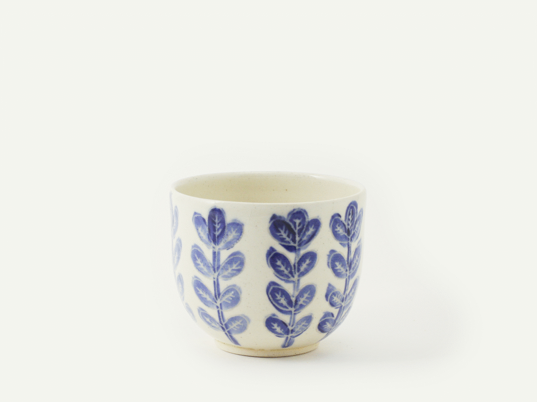 Ceramic Blooming Blue Flower Cup