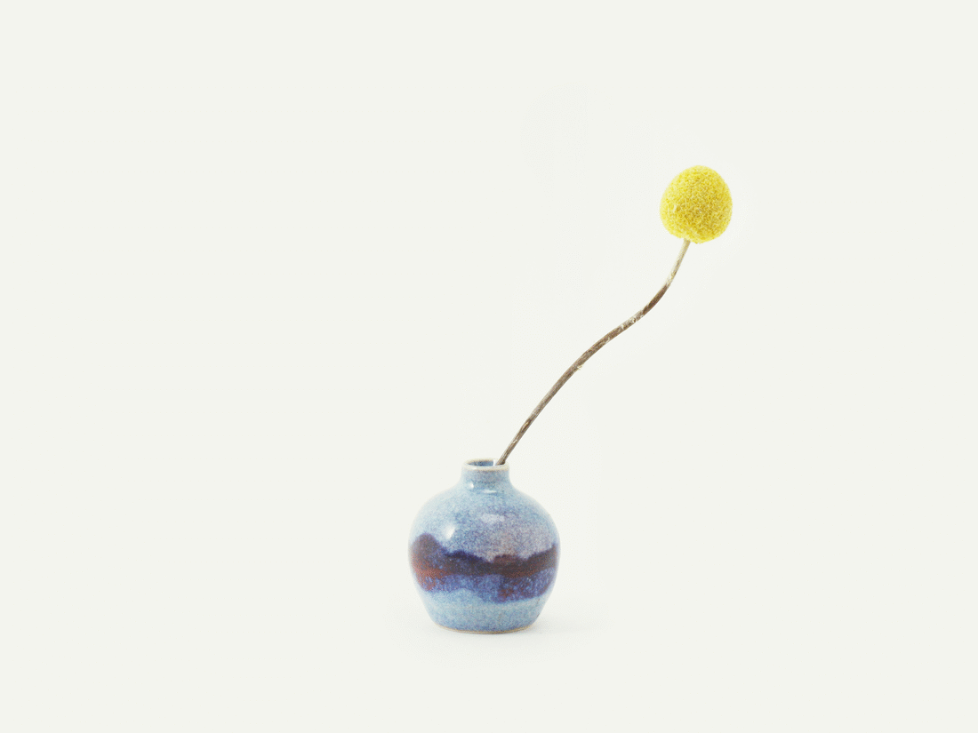Miniature Aurora Blue Bud Vase / Urn