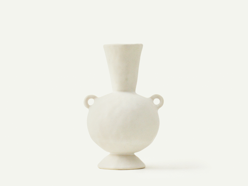 Matte White Handle Vases